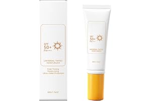 Tinted Sunscreen for Face,Universal Tinted Moisturiser, Hydrating Non-Sticky Sun Cream with Broad Spectrum Protection, Natura