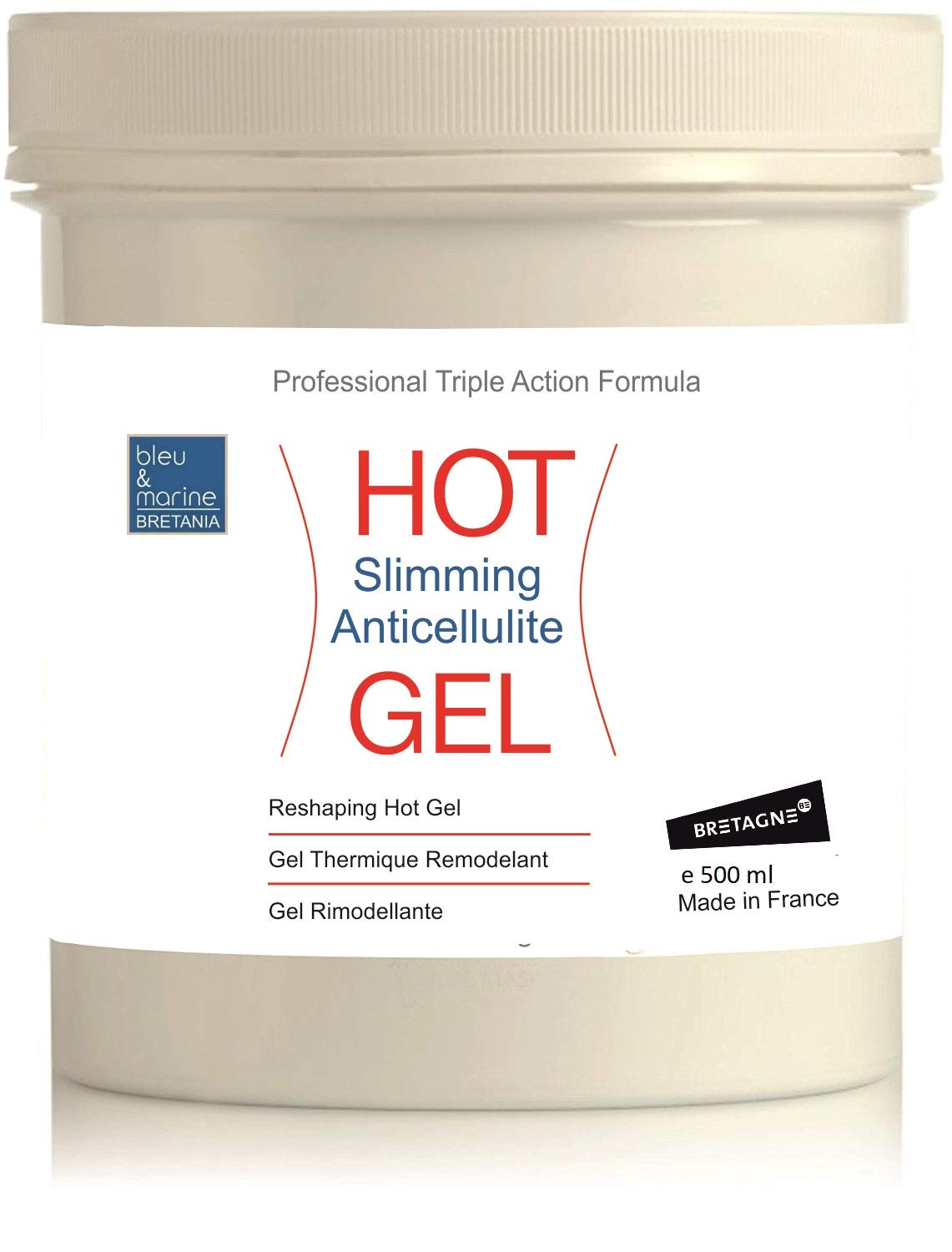 Bleu & Marine Bretania Thermo Gel 500ml | Triple-Action Hot Gel | Anti-Cellulite, Slimming, Muscle Relaxant | Algae, Coffee, Essential Oils, 500ml, Pack of 1