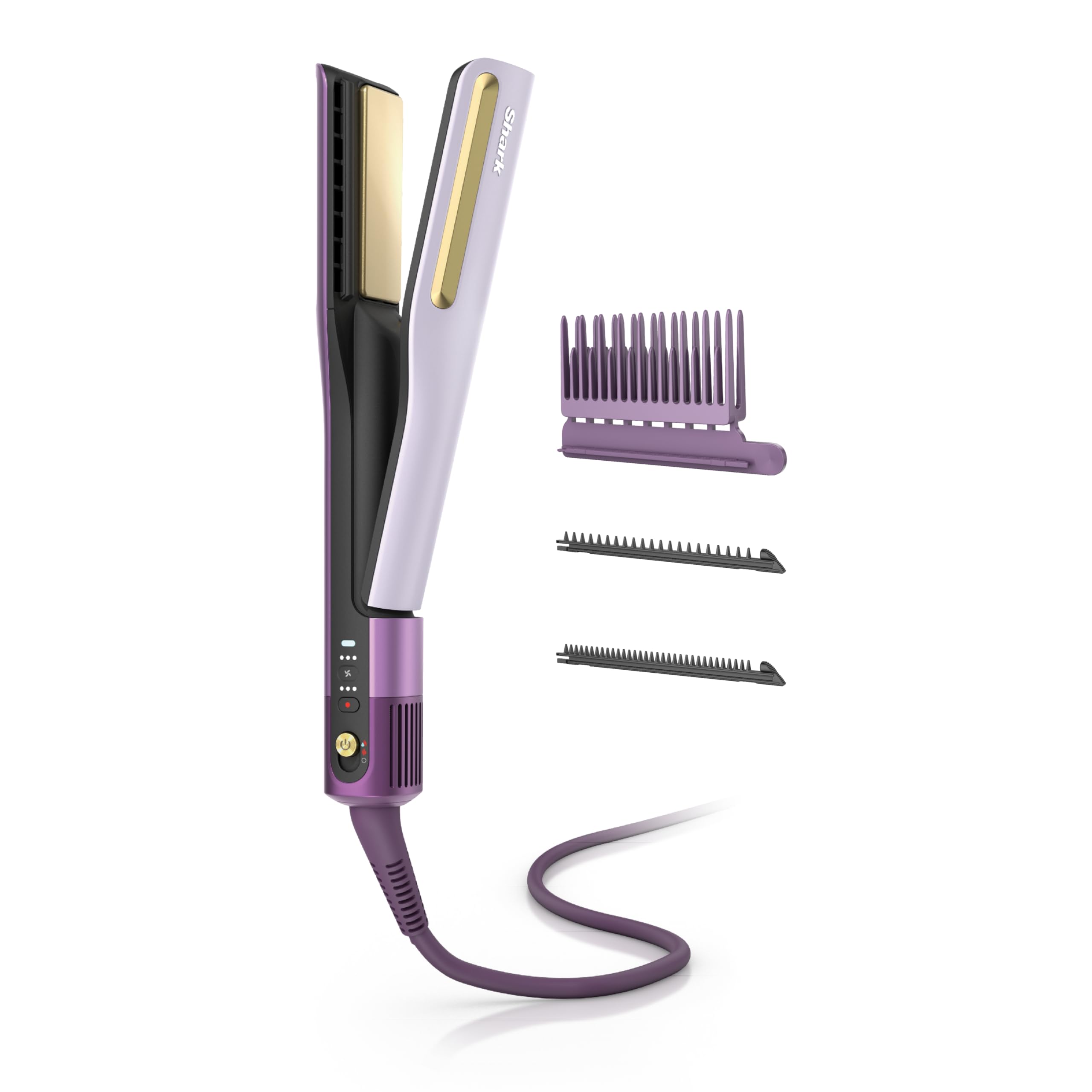 Photo 1 of Shark SilkiPro™ Straight | Wet-to-Dry Straightener + Rapid Blow Dryer | 3 Interchangeable Combs | Ultra-Fast Drying | No Heat Damage | for All Hair Types | Plum Satin | HT400PU