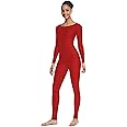 OVIGILY Women's Long Sleeve Unitard Dance Costume Spandex Full Body Suits One Piece Jumpsuits