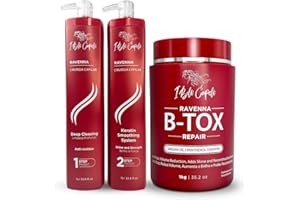 I Belli Capelli Ravenna Professional Keratin Hair B-tox -Cirugia Capilar para el Cabello, Smoothing, B-tox Hair Treatment, Celulas Madres Para el Cabello-Straightener System 3x1L 105.8oz