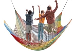 LGLFDJ Double Layers Safety Net for Kids Playground Play, Outdoor Climbing Game Protection Net, Cargo Net, Heavy Duty Fence Netting For Balcony Stairway, for Tree H(Size:1.64x6.56FT(0.5x2M),Color:Multicolor)