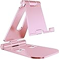 Cell Phone Stand for Angle Height Adjustable Desk Sturdy Aluminum Metal Phone Holder for iPhone,iPad, Mobile Phone, All Android Smartphone,Desktop Pink