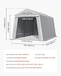VEVOR Outdoor Storage Shed, 8 x 14 ft Portable