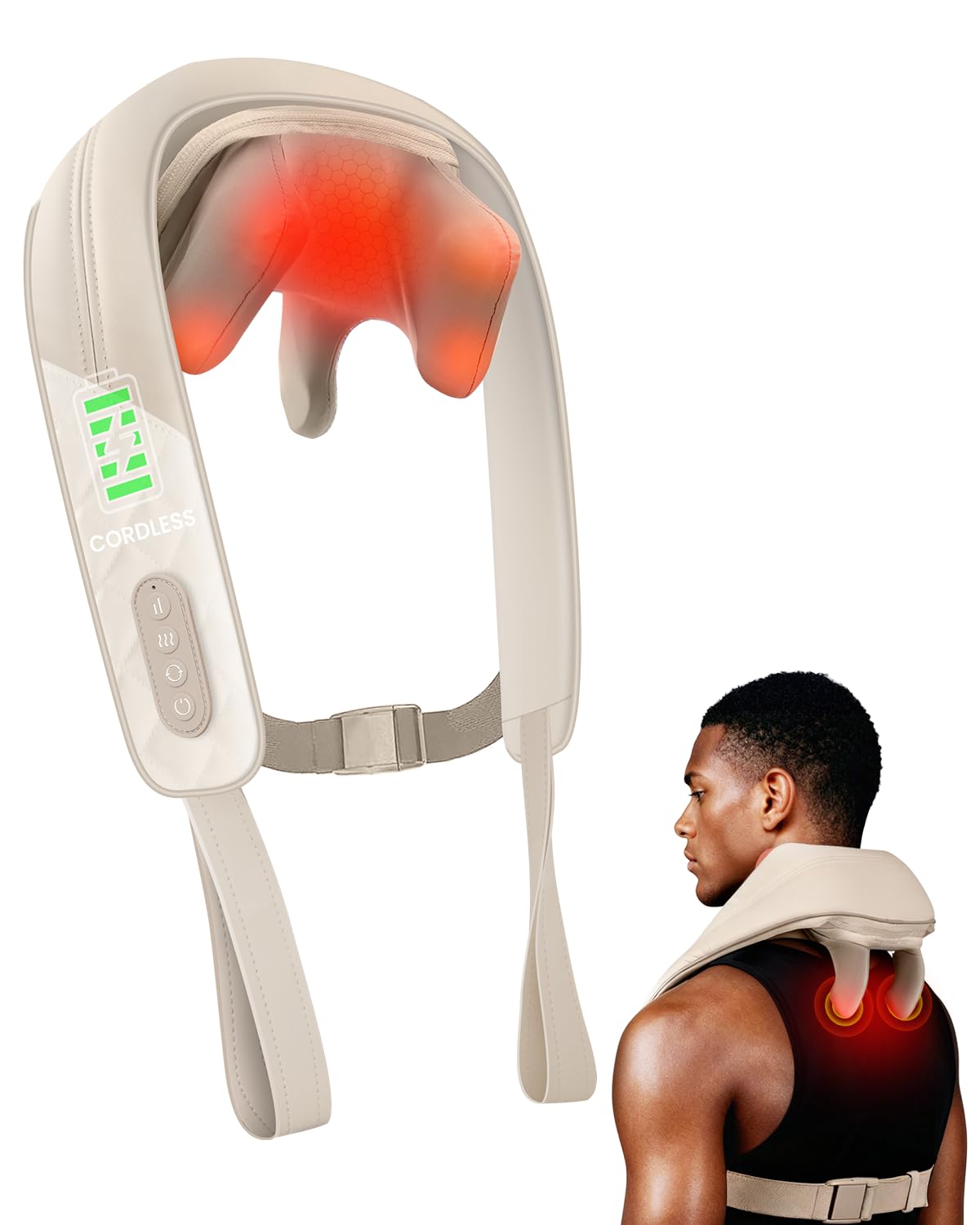 Photo 1 of Snailax Cordless Neck Massager with Heat, Kneading Neck and Shoulder Massager Deep Tissue, Shiatsu Back Pillow, 2 Heating Levels,Gifts for Mom Dad