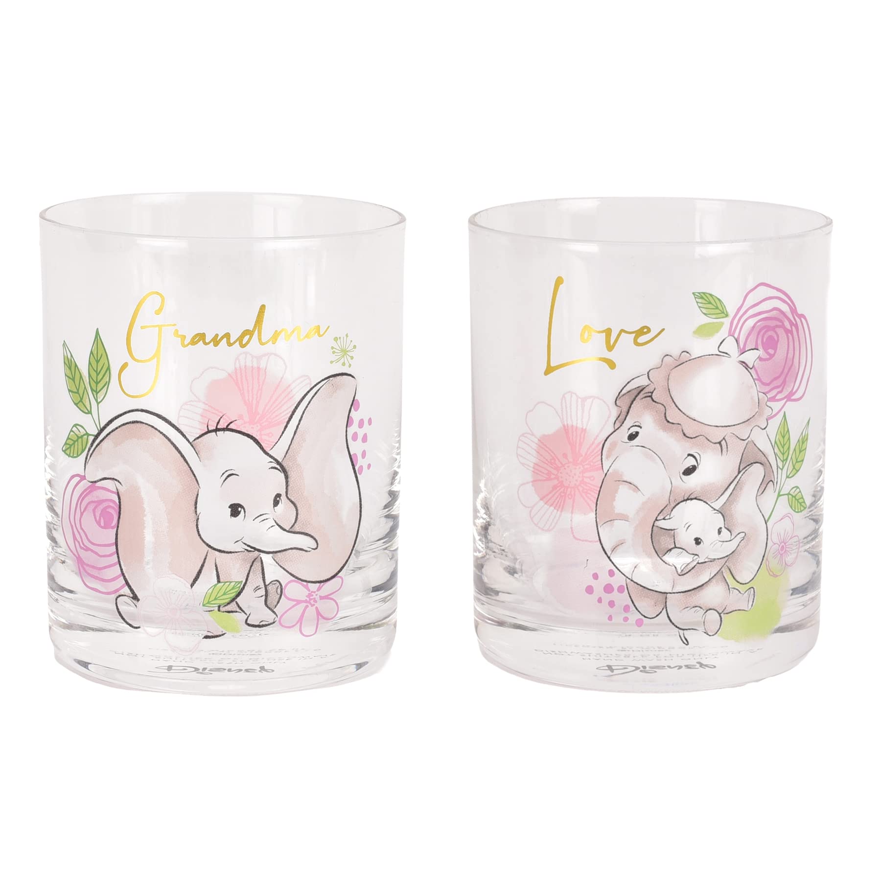 Disney Glasses Set of 2 Gift Boxed - Dumbo Grandma Design 0781