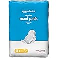 Amazon Basics Thick Maxi Pads with Wings for Periods - Regular Absorbency, Unscented, Size 1, 36 Count (Previously Solimo)