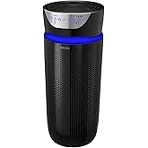 Homedics 5-in-1 UV-C Air Purifier - 360-Degree HEPA Filter for 1,593 Sq Ft, Extra Large Air Purifiers for Bedroom and Home, Essential Oil Pads, Built-In Timer, 5 Speed Settings for Large Rooms, Black