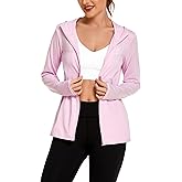 COOrun Women's UPF 50+ Sun Protection Hoodie Jacket Long Sleeve Athletic Running Full Zip Workout Jacket with Pockets