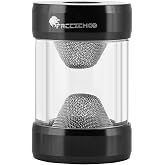 FOSA G1/4 Inner Thread Water Cooling System Filter, Fine Screen Funnel Shaped, Compatible Reservoir, PC Cooler Accessory (Black)