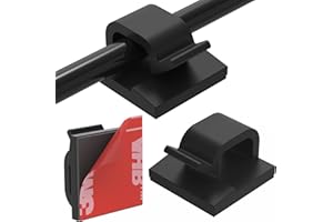 Cable Clips with Strong Adhesive Tapes,Wire Holder Organizer Cord Management for Car, Office and Home (White- CC01(20PCS)- Up