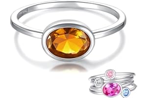 Sariel 925 Sterling Silver Mother Birthstone Stackable Rings Set Mom Ring with Birthstone Family Ring Mother's Day Jewelry Gifts for Wife Mama