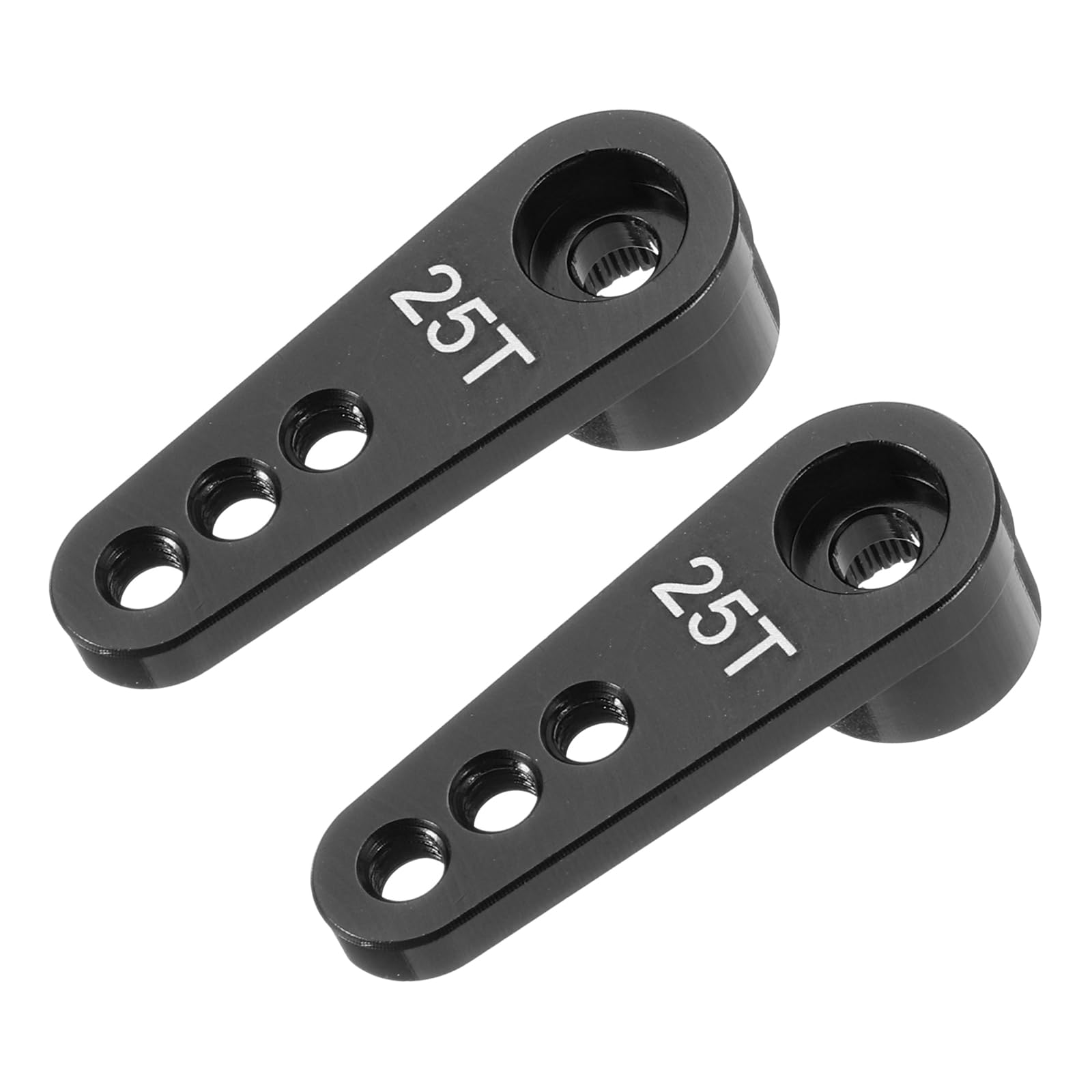 sourcing map Aluminum Alloy 25T Steering Servo Single Arm Horn Black for DIY RC Car/Boat/Airplane Boat Accessories 2 Pcs