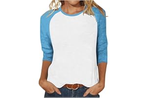 Womens 3/4 Length Sleeve Baseball Jersey Tops Green and White Raglan Tshirt Three Quarter Sleeve Casual Style Tees 2025