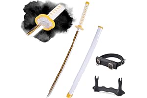 WERKON Light-Up Zenitsu Sword Replica with Rechargeable Battery, 30 Inch LED Katana with Display Stand, and Belt, Wands for Cosplay and Collection, Perfect for Halloween and Gift