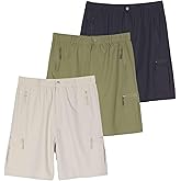 Real Essentials 2 & 3 Pack: Men’s Hiking Cargo Shorts – Quick Dry Outdoor Shorts with 9" Inseam & Zipper Pockets
