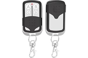 BEANKONEAL 2 Pcs Universal Garage Door Opener Remote Keychain 4-Button Programmable Compatible with Liftmaster Chamberlain Craftsman Opener with Purple Yellow Red Orange Green Learn Button