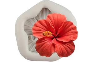 TAOXIBEI Hibiscus Flower Polymer Clay Mold Hibiscus Silicone Molds for DIY Crafts Epoxy Resin Casting Air Dry Polymer Clay Plaster Jewelry Making