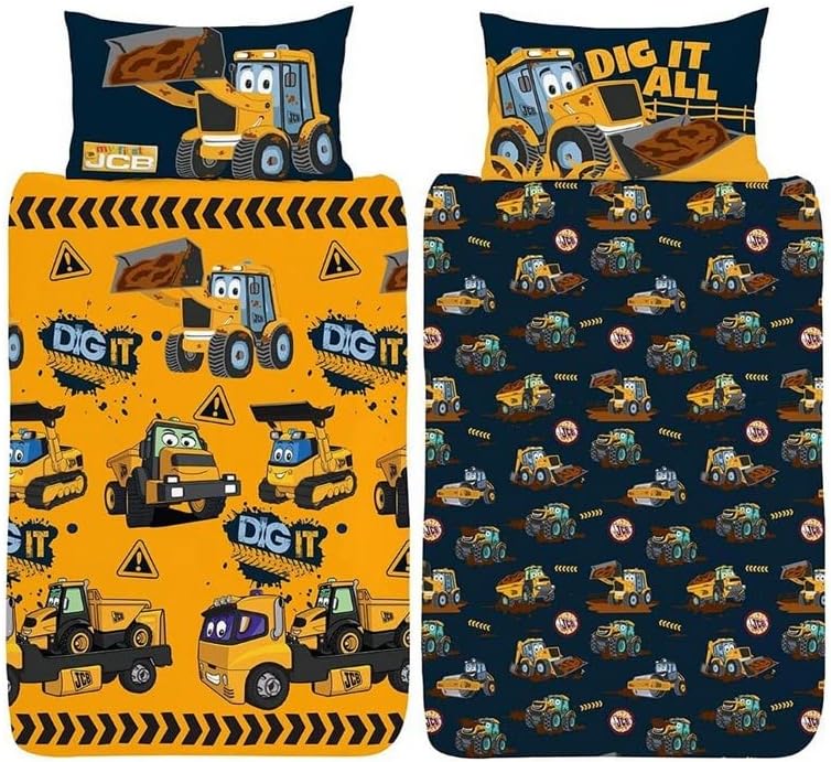 JCB Single Duvet Cover My 1st JCB Joey Polycotton Bedding Set Official