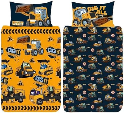 JCB Single Duvet Cover My 1st JCB Joey Polycotton Bedding Set Official