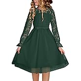 blibean Girls Flower Dresses Fall Lace Tulle Party Dress Size 6-15 Years
