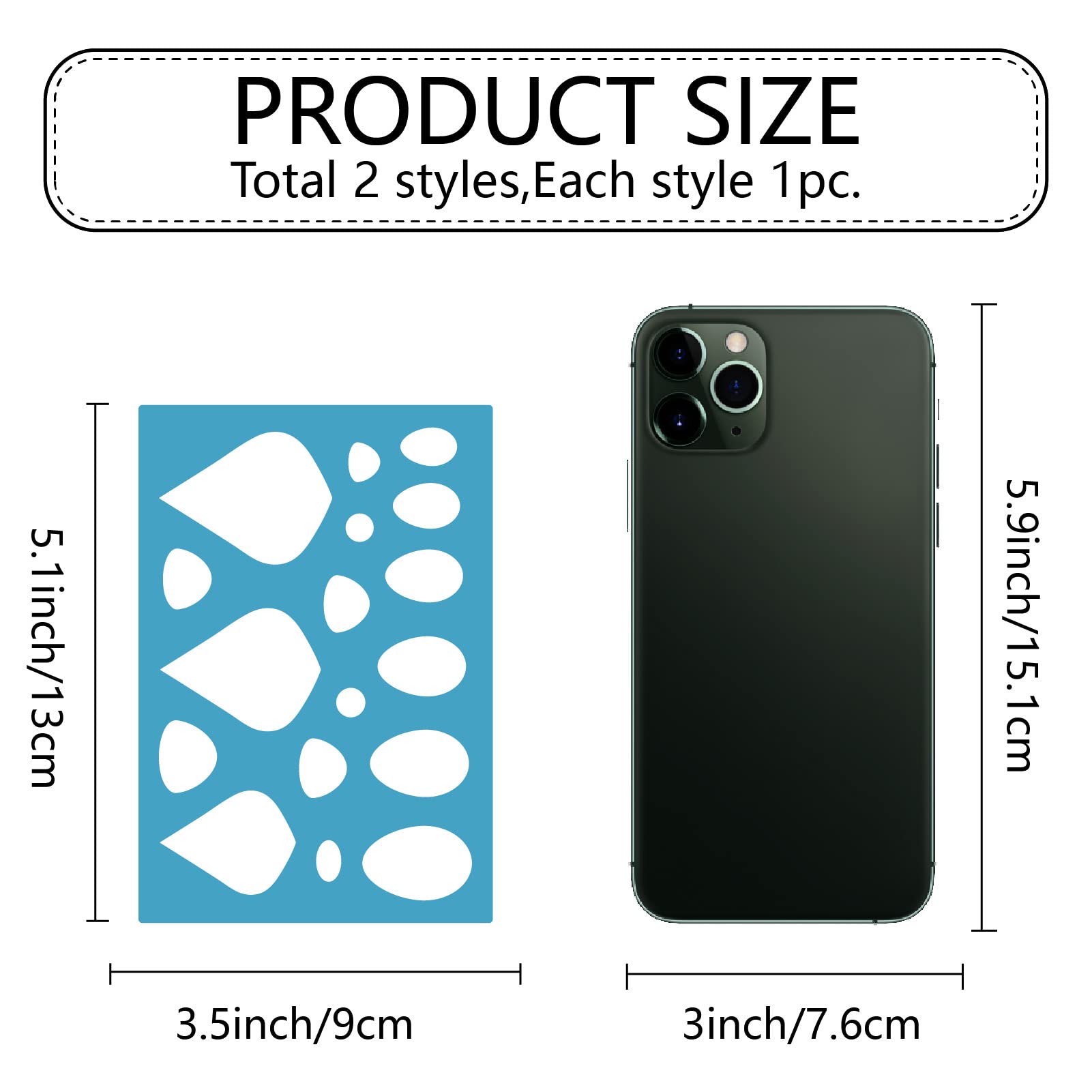 GORGECRAFT 2 Styles Leather Earrings Making Jewelry Shape Template Teardrops Reusable Plastic Cutouts Cutting Stencil Lapidary Templates for Tear Drop Bracelets Making Jewelry DIY Crafts 5”x3.5”