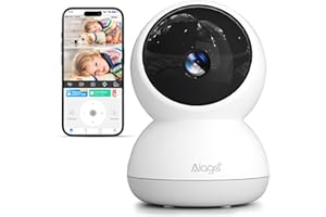 ALAGA Indoor Camera, 3K HD Indoor Security Camera, 360° Pan/Tilt Pet Camera, 2-Way Audio, Siren, Night Vision, Baby/Pet Monitor with Phone App 2.4G and 5G WiFi, Compatible Alexa and Google Assistant