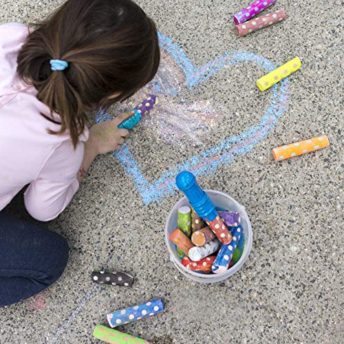 Yoobi Sidewalk Chalk Bucket Set 20 Pieces of Chalk, 2 Chalk Holders