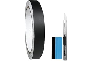 LZLRUN Black Matte Air-Release Adhesive Vinyl Tape Roll - Come with Installation Tool Set (1/2" x 30ft)