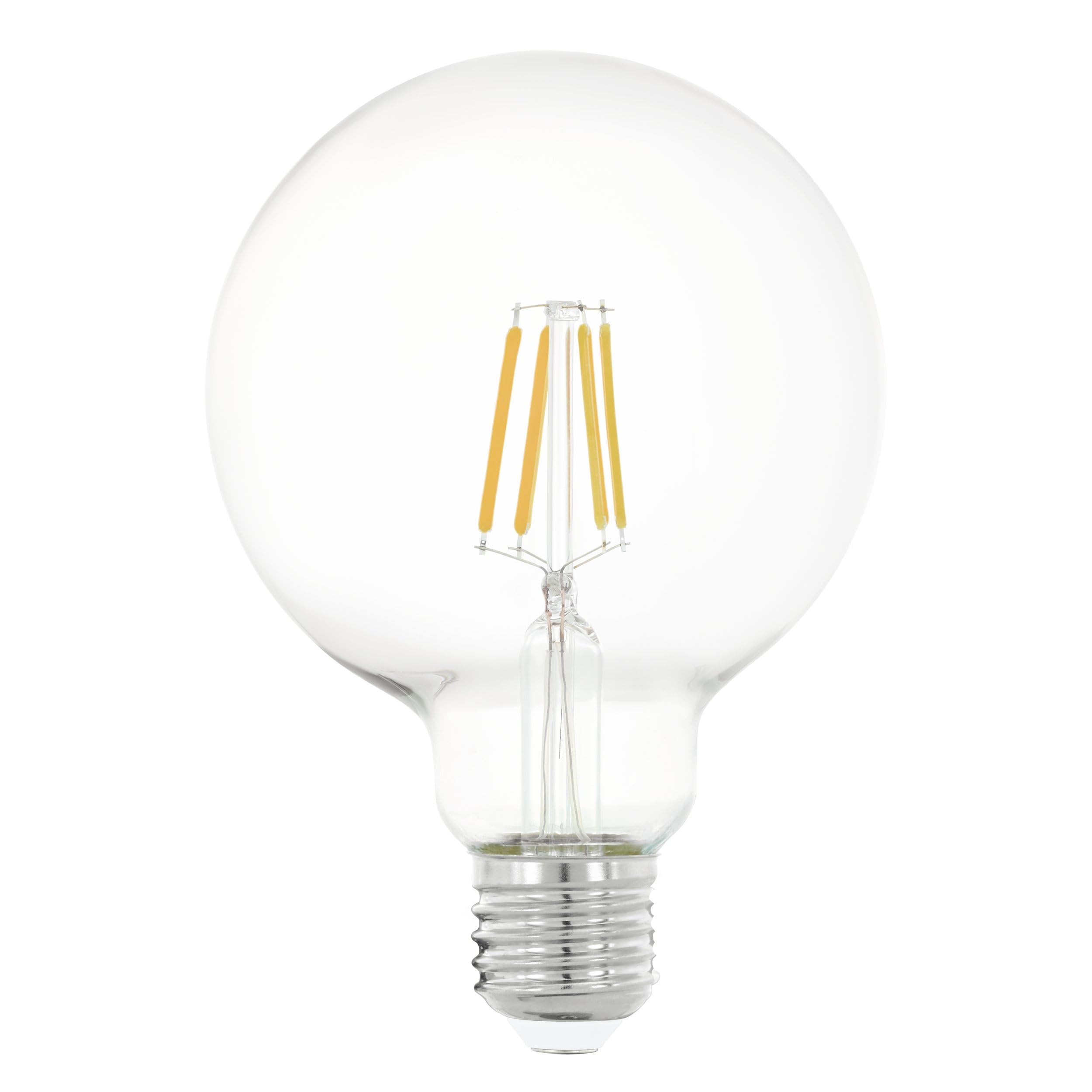Eglo LED Filament Light Bulb, E27 Globe for Retro Lighting, 4 watt (Equivalent to 40 watt), 470 Lumen, Warm White Glow, 2700 Kelvin, G95 Edison lamp, Ø 3.7" — image 1