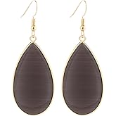 BaubleStar Natural Crystal Healing Stone Earrings Statement Teardrop Dangle Earrings for Women