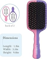 LORSEX 2 Pack Large Paddle Hair Brush Detangler Water Wet Dry Pink Purple view 3
