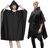 2 Pack Rain Ponchos for Adults Reusable Heavy Duty, Waterproof EVA Raincoat Cape with Drawstring Hood for Men Women
