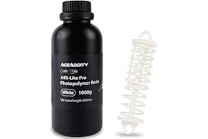Aceaddity ABS-Like Pro Printer Resin - 405nm UV-Curing Standard Photopolymer Resin with Hardness and Toughness for LCD/DLP/SLA 3D Printers, High Precision & Non-Brittle (White, 1kg)
