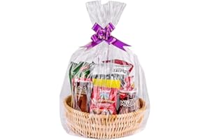 Awpeye Clear Basket Bags 20Pack Large Cellophane Gift Bags for Baskets Cellophane Wrap for Gift 2 Mil Thick (24"x30")
