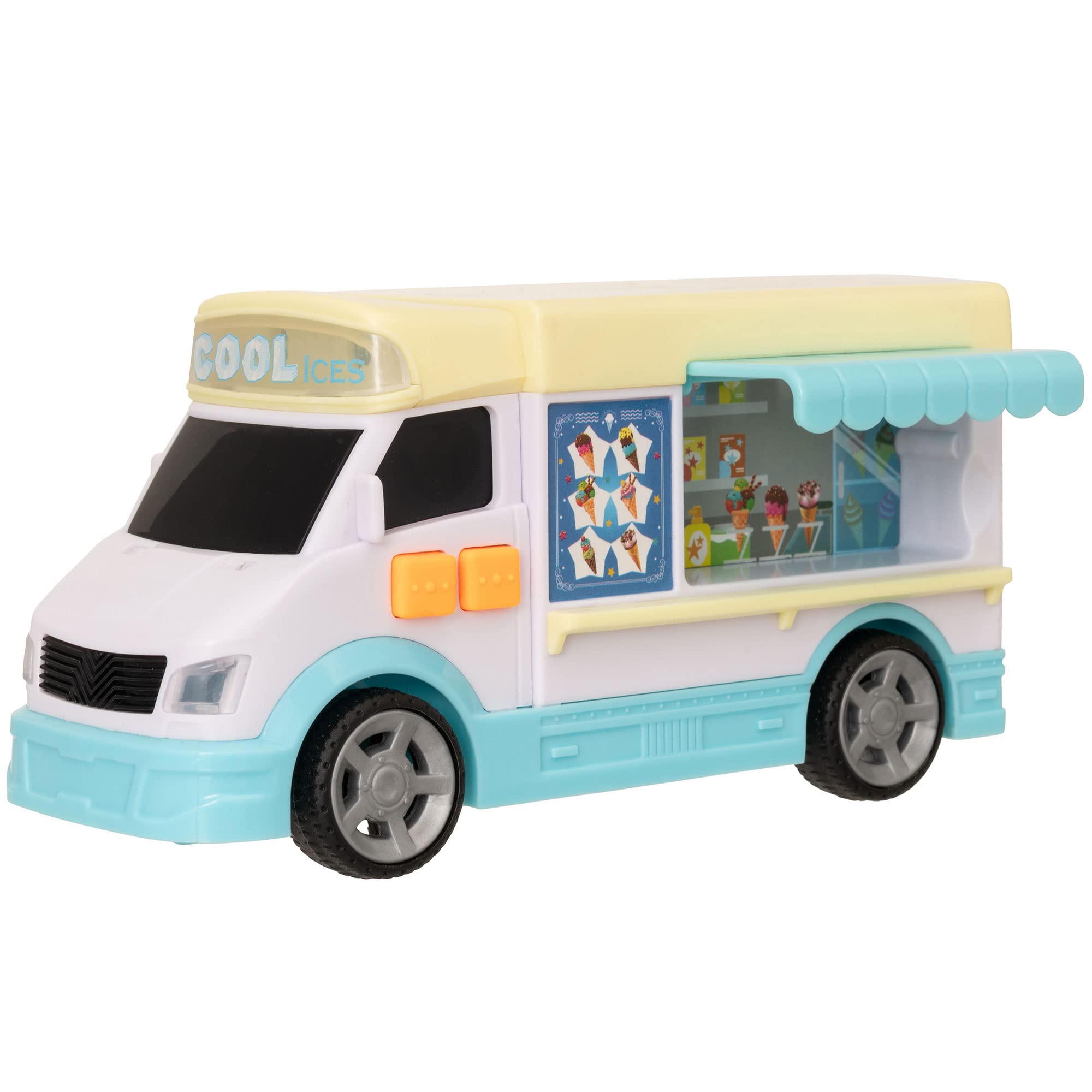 Teamsterz Mighty Machines Small Ice Cream Van Toy | Light And Sound Childrens Sweetie Ice Cream Truck For Kids | Kid's Play Figures And Vehicles Toy Car Set | Suitable For Ages 3+
