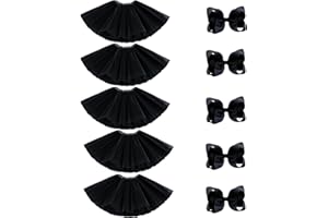 BGFKS 5 Pack Tutu Skirt for Girl Ballet Dance Costume Dress Up Princess Party Girl Tutus with Butterfly Hairbows.