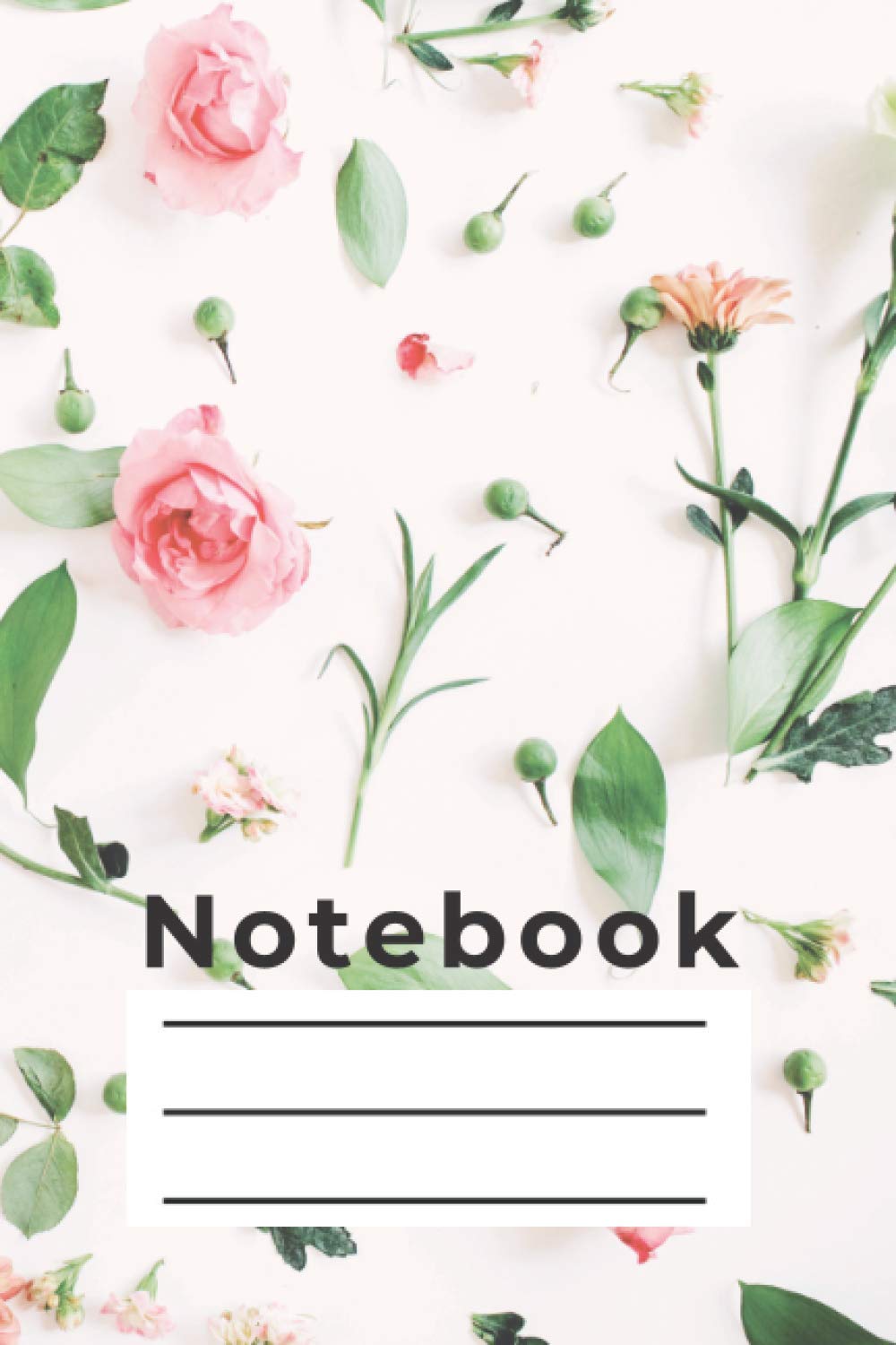 Floral Notebook - Bold Lined Paper: Low Vision Paper Notebook, Thick Lines/Bold Lines, 120 Pages, 6x9"