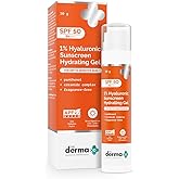 The Derma Co 1% Hyaluronic Sunscreen Hydrating Gel SPF 50 PA++++ | For Dry, Sensitive Skin | UVA/UVB, Broad Spectrum & Blue Light Protection | Clinically Tested - (In -Vivo) | For Men & Women | 50 g