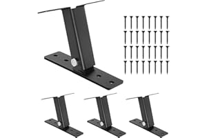 XIHUWZ 4 Pcs Roof Riser Brackets Kit,Heavy Duty Pergola Roof Riser Beam Bracket with Black Powder-Coated,Adjustable Saddle Roof Riser Post and Beam Mount Kit for Gazebo Pergola