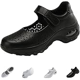 BlackeEight Women's Orthopedic Stretch Air Cushion Mary Jane Shoes | Comfy Cloud Pro Cutout Breathe Wedge Running Fashion Sneakers