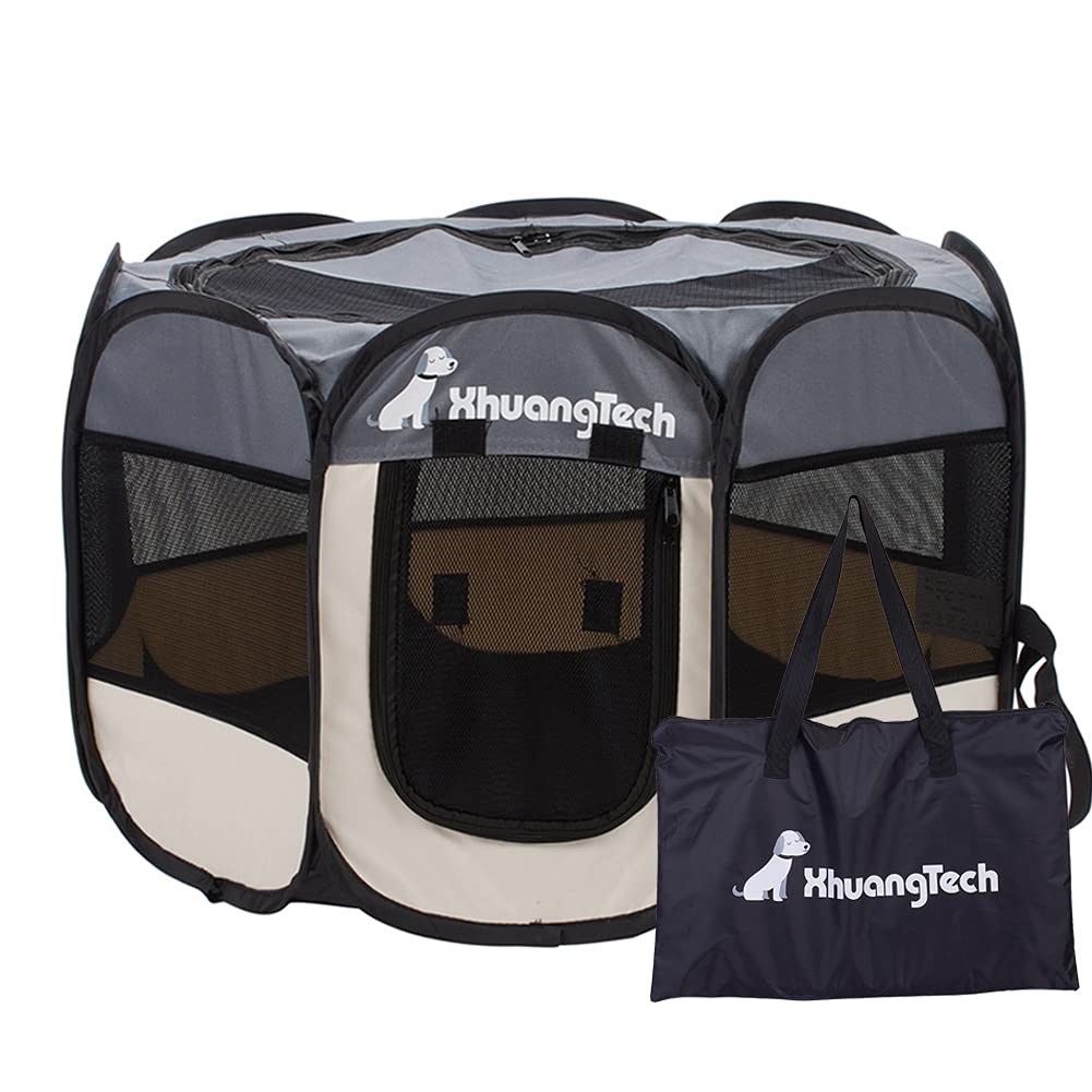 XianghuangTechnology Soft Fabric Portable Foldable Pet Dog Cat Puppy Playpen, Indoor/Outdoor use Pet Kennel Cage