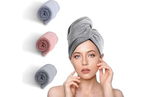 Koolstuffs Microfiber Hair Towel Wrap, 3 Packs Super Absorbent Quick Dry Hair Turbans for Wet Hair, Drying Hair Wrap Towels for Curly Hair Women Anti Frizz
