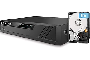 Amcrest 4K 16CH 8 Port PoE NVR NV4116E-A2 (1080p/3MP/4MP/5MP/8MP) Network Video Recorder, 16CH (8-Port PoE) NVR - Supports up to 16 x 8-Megapixel IP Cameras, Pre-Installed 1TB Hard Drive NV4116E-1TB