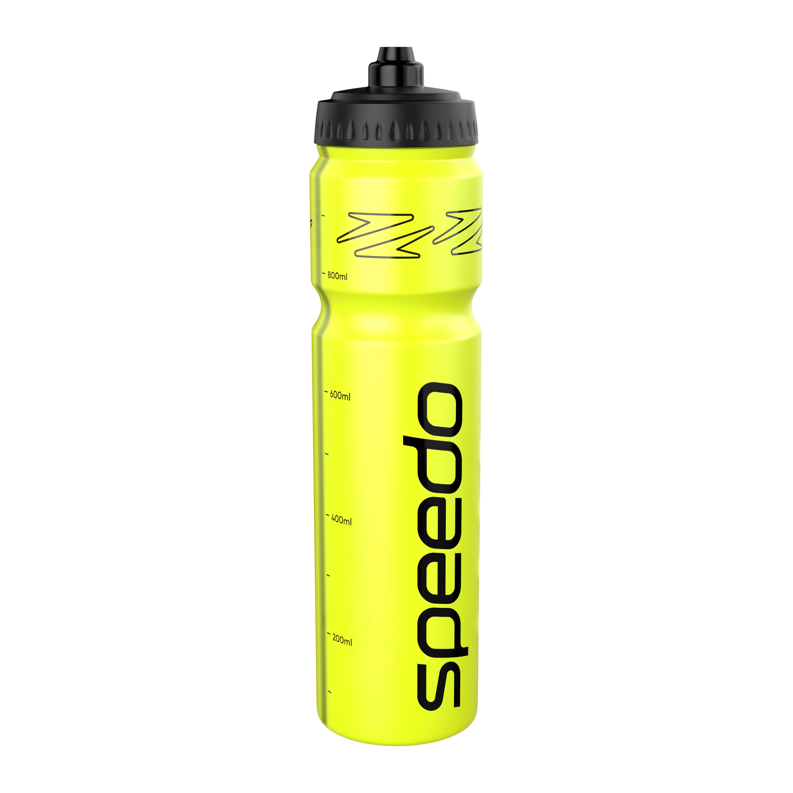 Speedo Unisex-Adult 1 Litre Water Bottle | Ergonomic Design Water Bottle, Hyper Yellow/Black, One Size