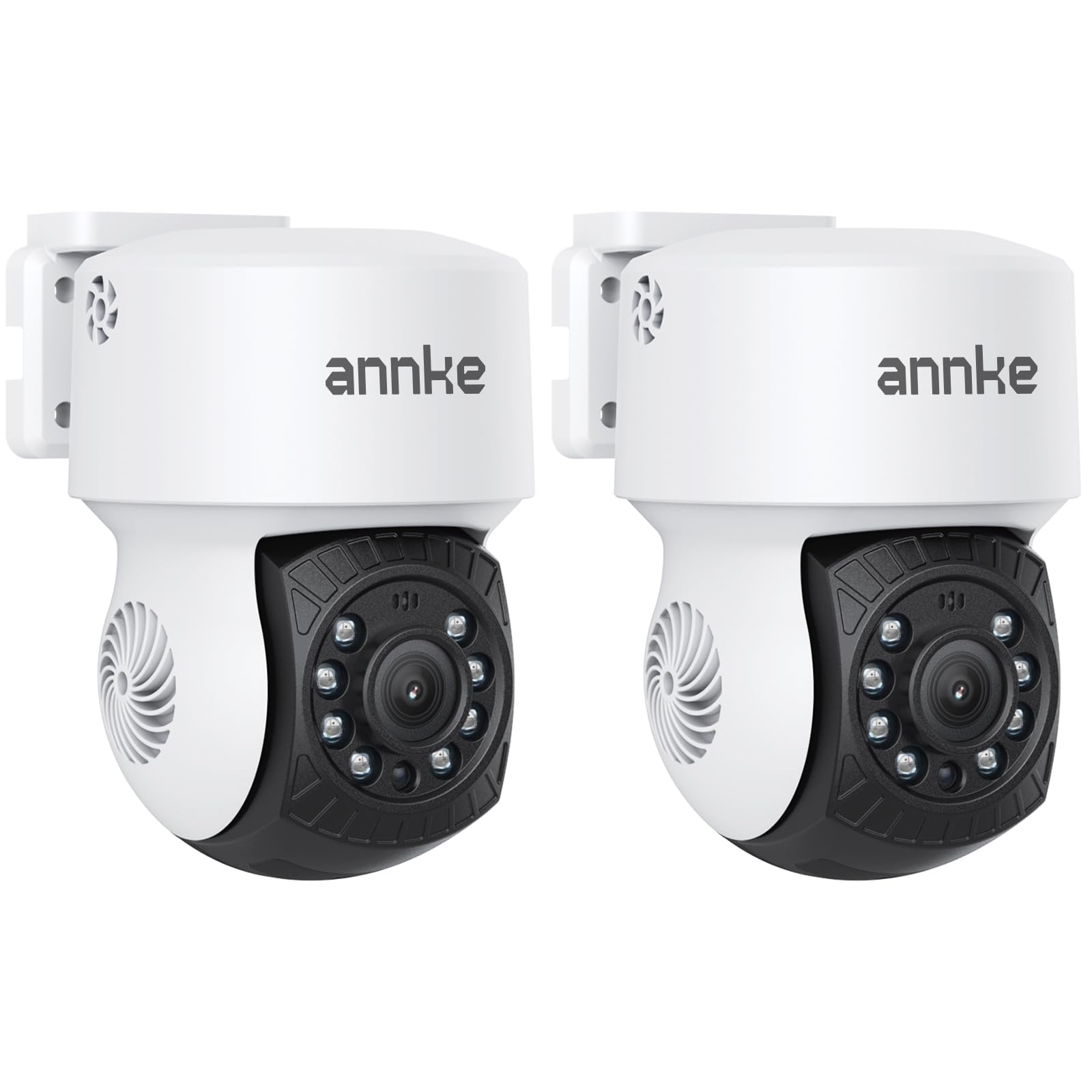 ANNKE 2Pack 2MP 1080P AHD CCTV Home Surveillance Dome Wired PT Camera with 350° pan and 90° tilt, 100ft IR Night Vision, IP65 Weatherproof Security Add–On Cam for Outdoor, Wide Compatibility - APT200