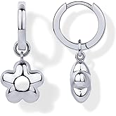 PAVOI 14K Gold Plated 925 Sterling Silver Posts Charm Huggie Earrings for Women | Lightweight Love Heart Moon Flower Star Drop Dangle Huggie Charm Earring - Valentines Day Trendy Jewelry