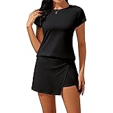 PUXOBYKU Women 2 Piece Shorts Set Sweatsuits 2026 Casual Summer Lounge Shorts Skirt Trendy Short Sleeve Matching Sets