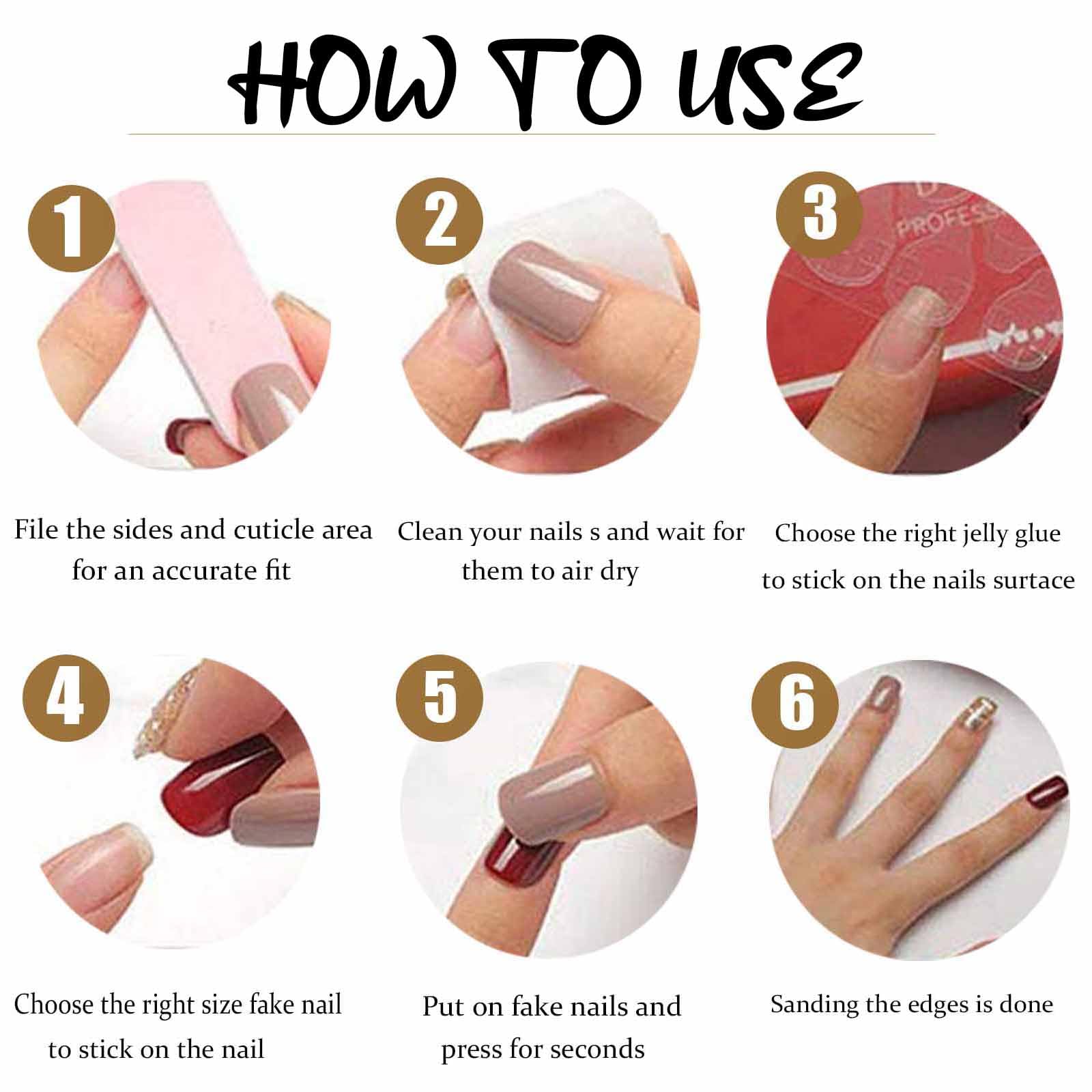 DANMANR Square Press on Nails Short Fake Nails French Acrylic Full Cover False Nails for Women and Girls 24PCS (White Pink) - Image 5