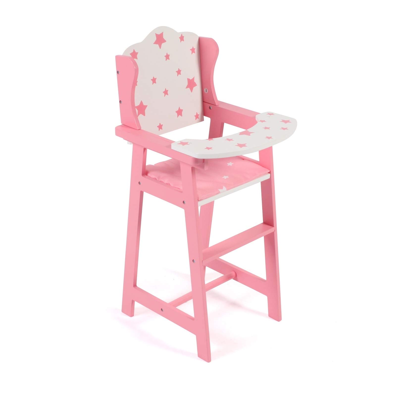 Bayer Chic 2000 Doll's High Chair for Dolls up to 46 cm Doll Furniture Doll Accessories Stars Pink